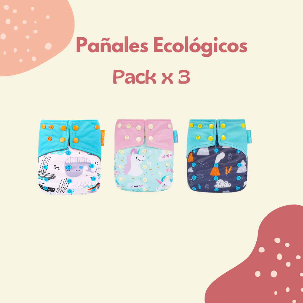 COMBO PAÑALES ECOLÓGICOS - PACK X 3